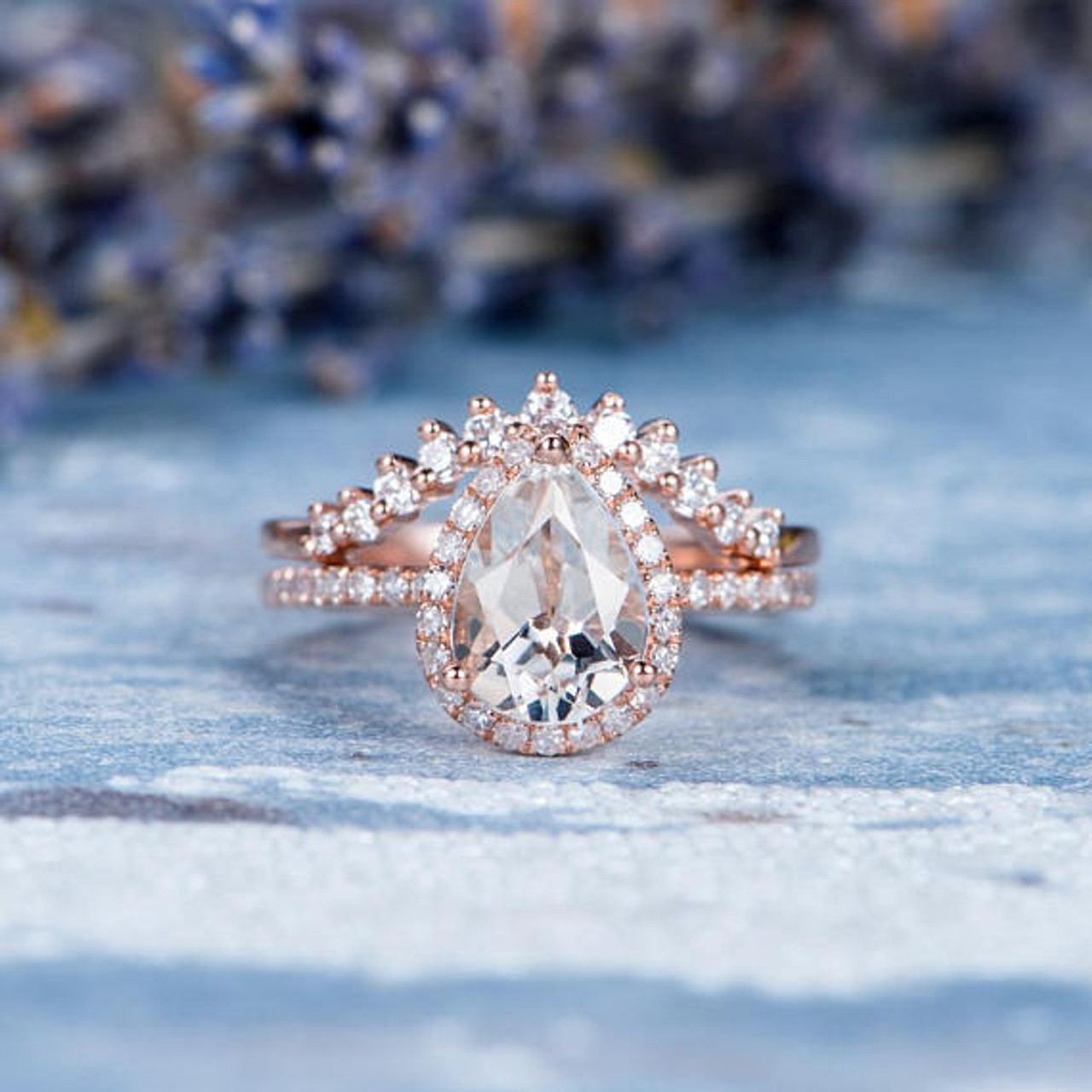 MollyJewelryUS - Kite Shaped Sunstone Engagement Ring in Rose Gold Promise  Ring For Her